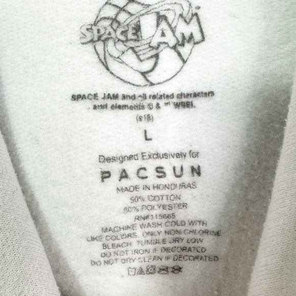 Space Jam Tune Squad Graphic Pullover Hoodie Sweatshirt White Unisex L - Picture 8 of 9